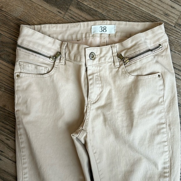 Zara Basic Emma Skinny Jeans Pale Pink Zipper Ankle Pockets Size 6 EUC - Picture 1 of 1